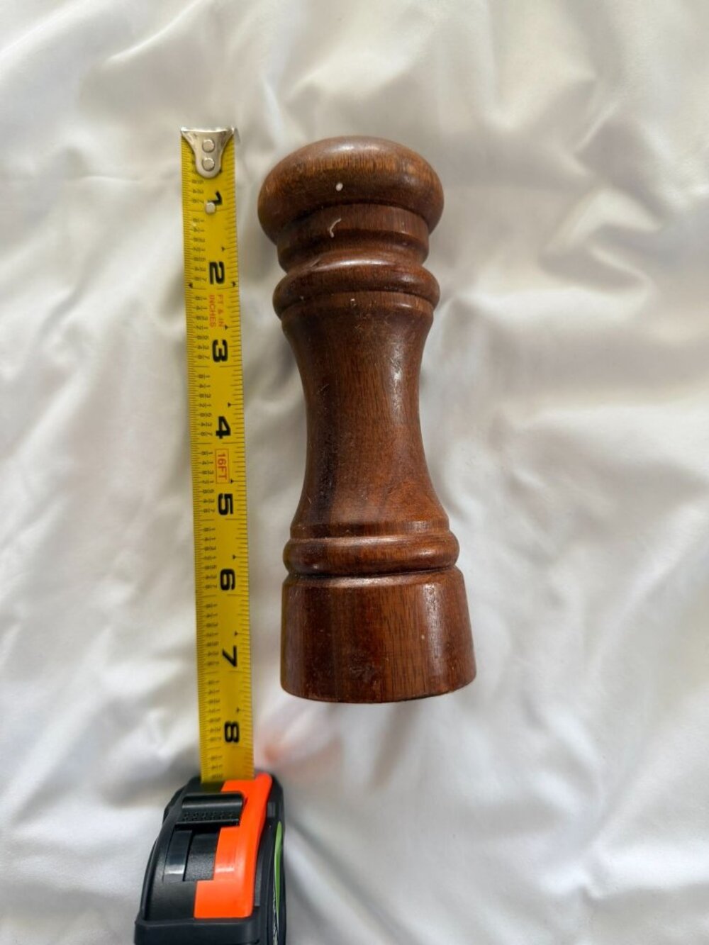 Vintage Wooden Salt Shaker 7" Tall